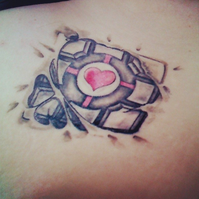 Companion Cube tattoo by sagie on DeviantArt