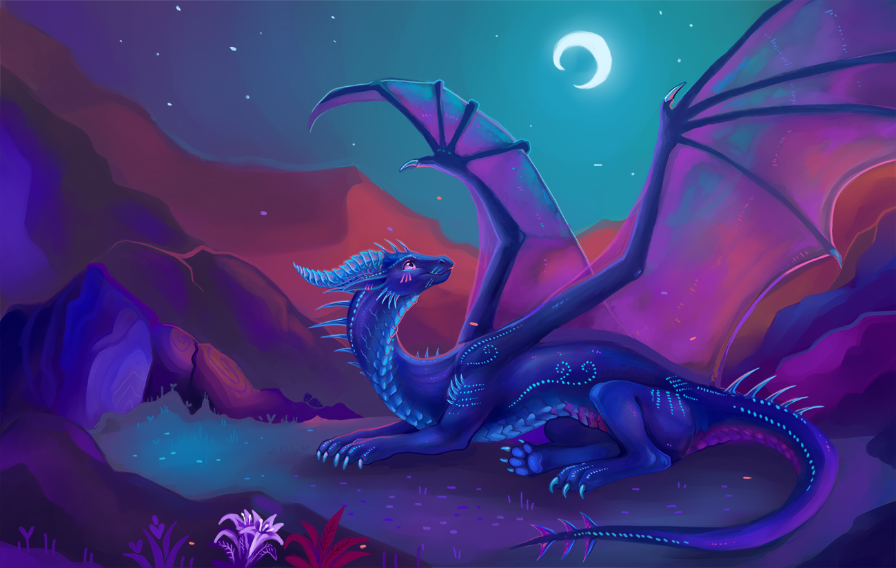 Moon dragon by KyuubreonOwlover -- Fur Affinity [dot] net