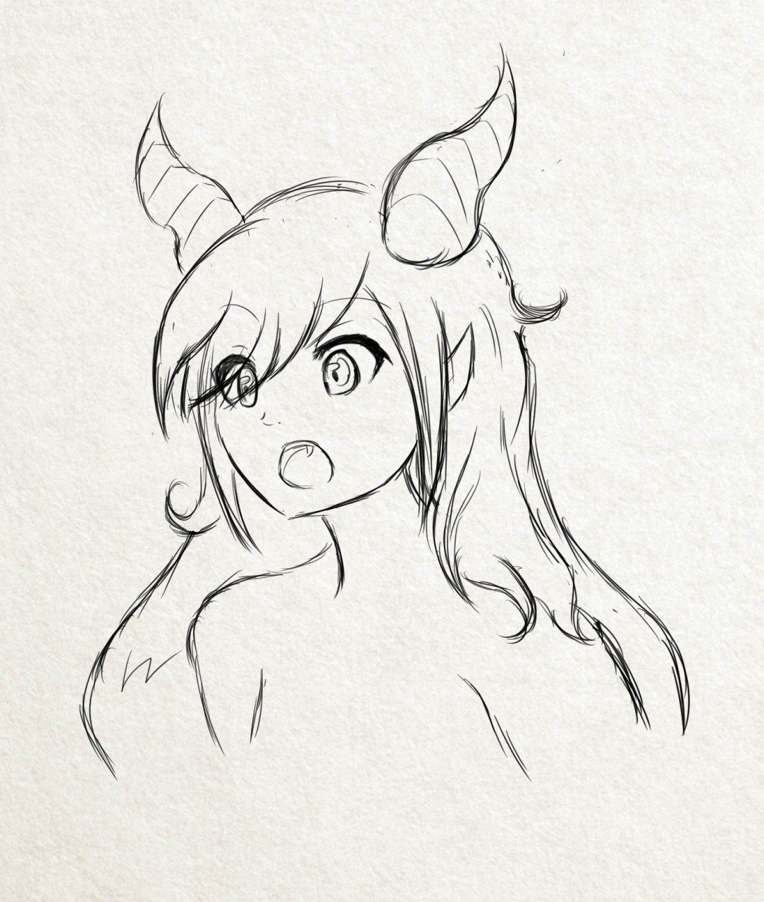 anime dragon girl drawing
