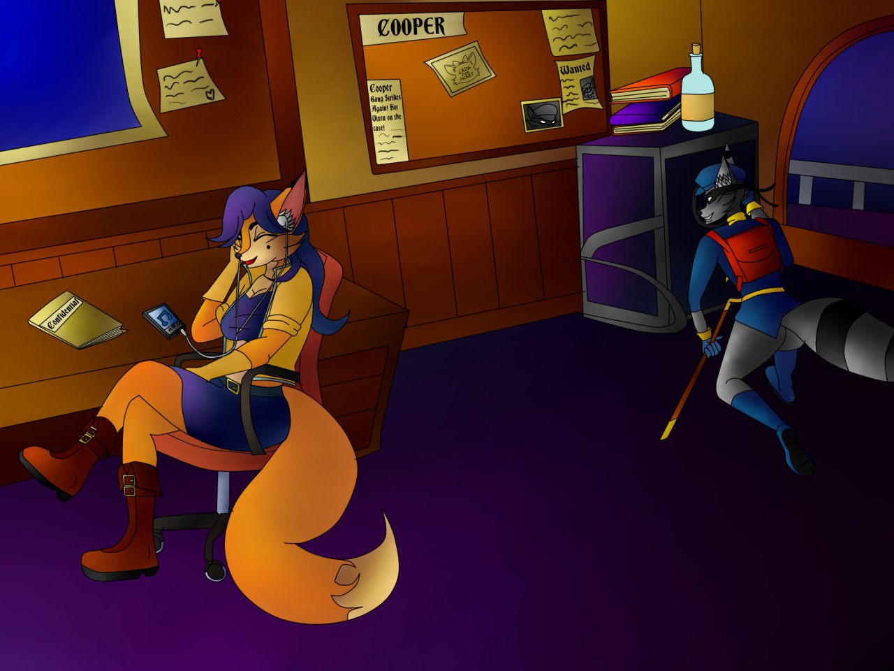 Commission: Carmelita Montoya Fox Jamming Out! by LadyFoxHeart -- Fur  Affinity [dot] net