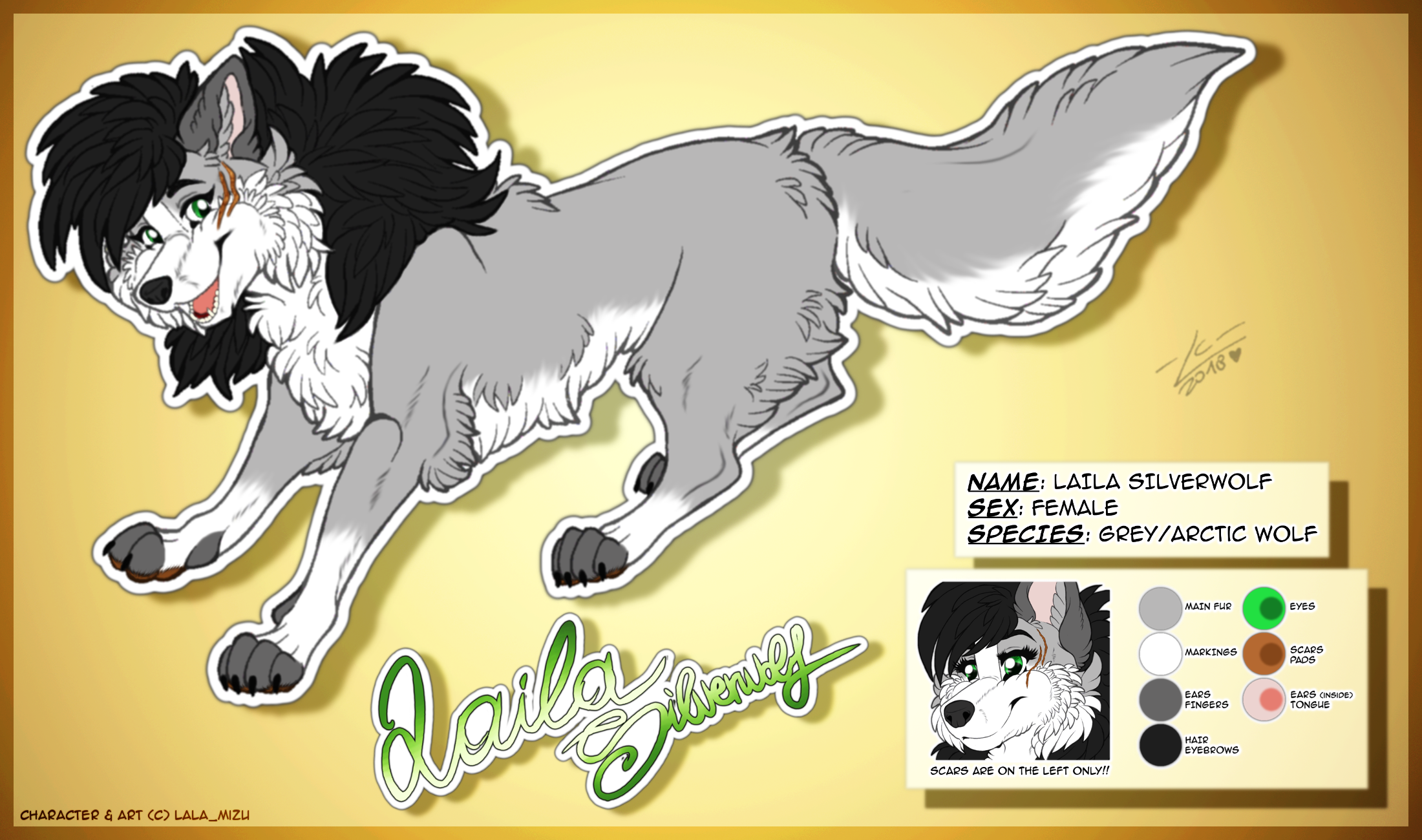 Laila Silverwolf - Reference sheet. by LaLa_Mizu -- Fur Affinity [dot] net