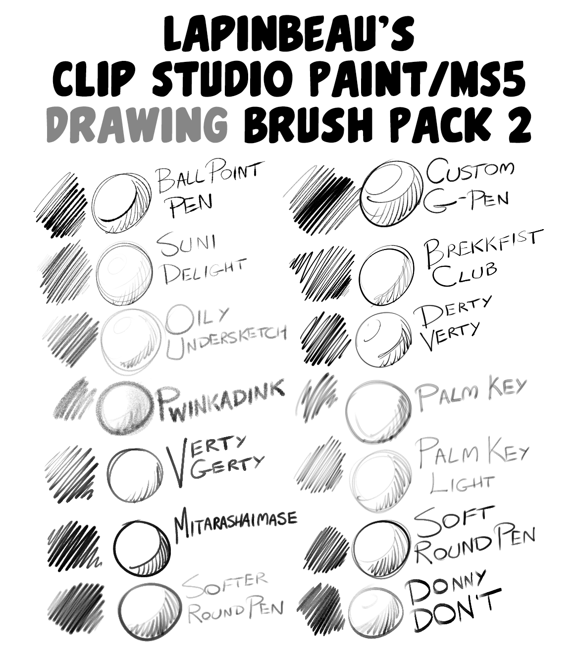 LapinBeau Clip Studio Paint DRAWING BRUSH PACK 2 by lapinbeau -- Fur  Affinity [dot] net