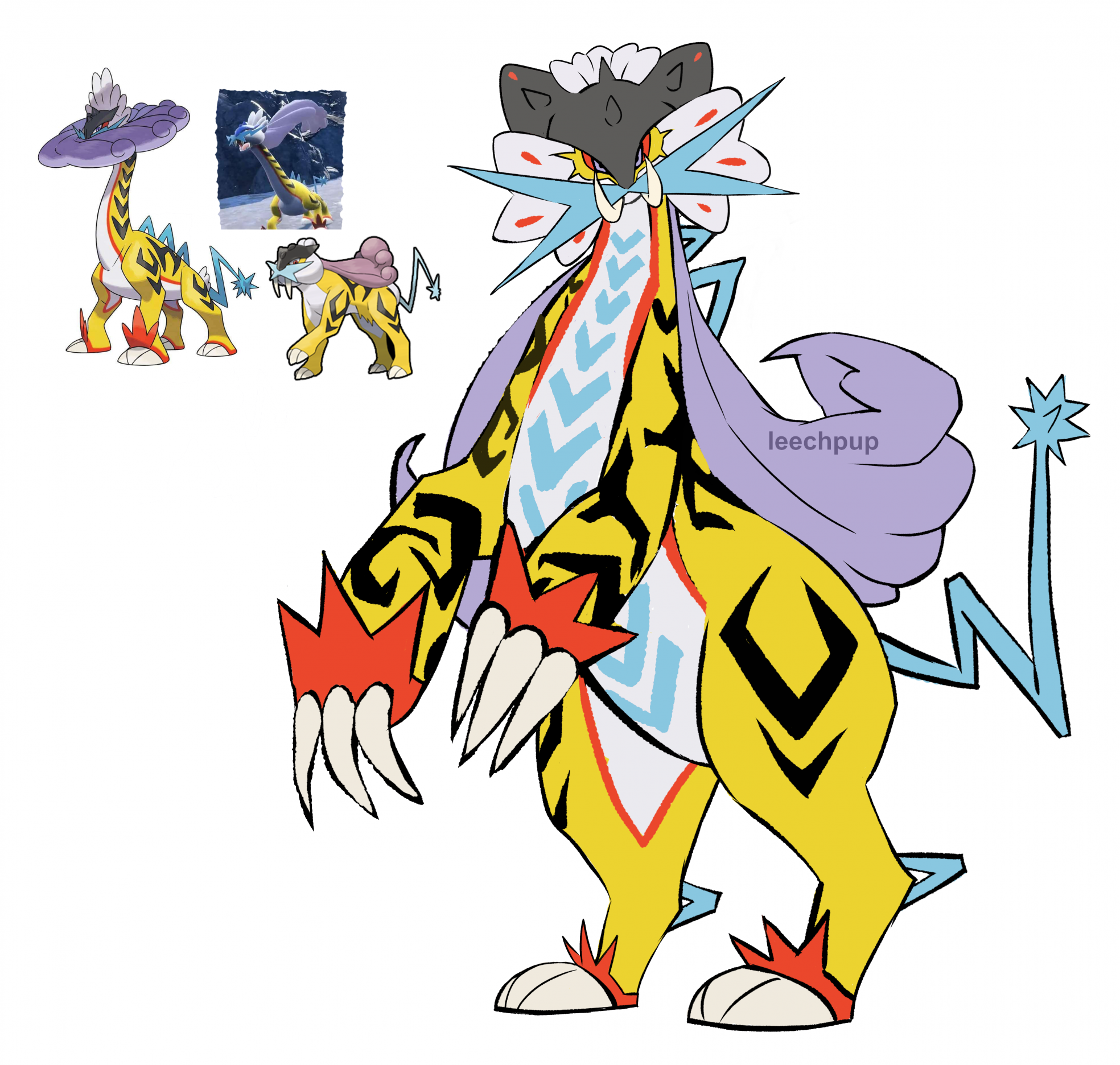 Pokemon Fan Designs Paradox Form for Raikou