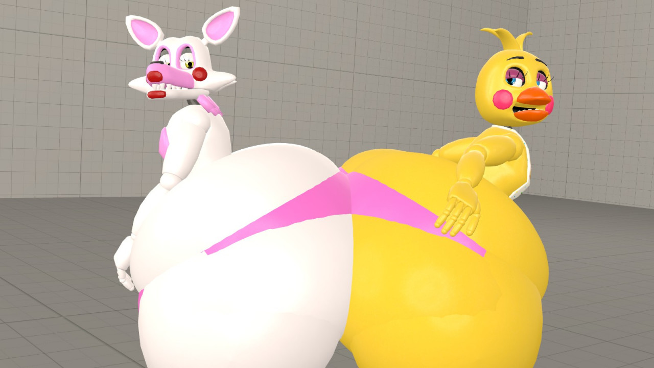 Mangle and Toy Chica butt to butt by Legoben2 -- Fur Affinit. 