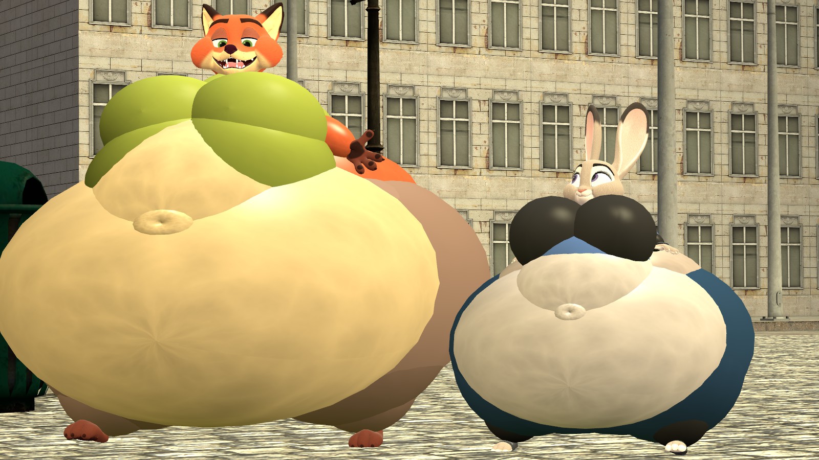 Fat Nick Wilde and Judy Hopps by Legoben2 -- Fur Affinity [dot] net