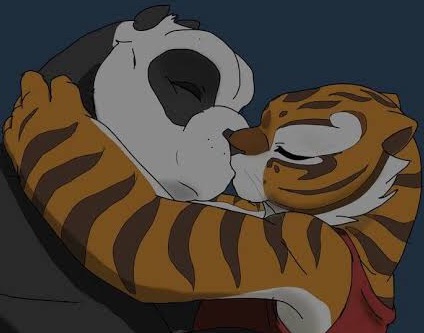 kung fu panda tigress and viper kiss