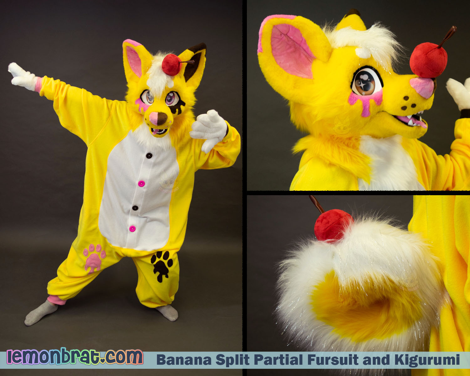 Banana Split Partial Fursuit and Kigurumi - 3/22 by lemonbrat