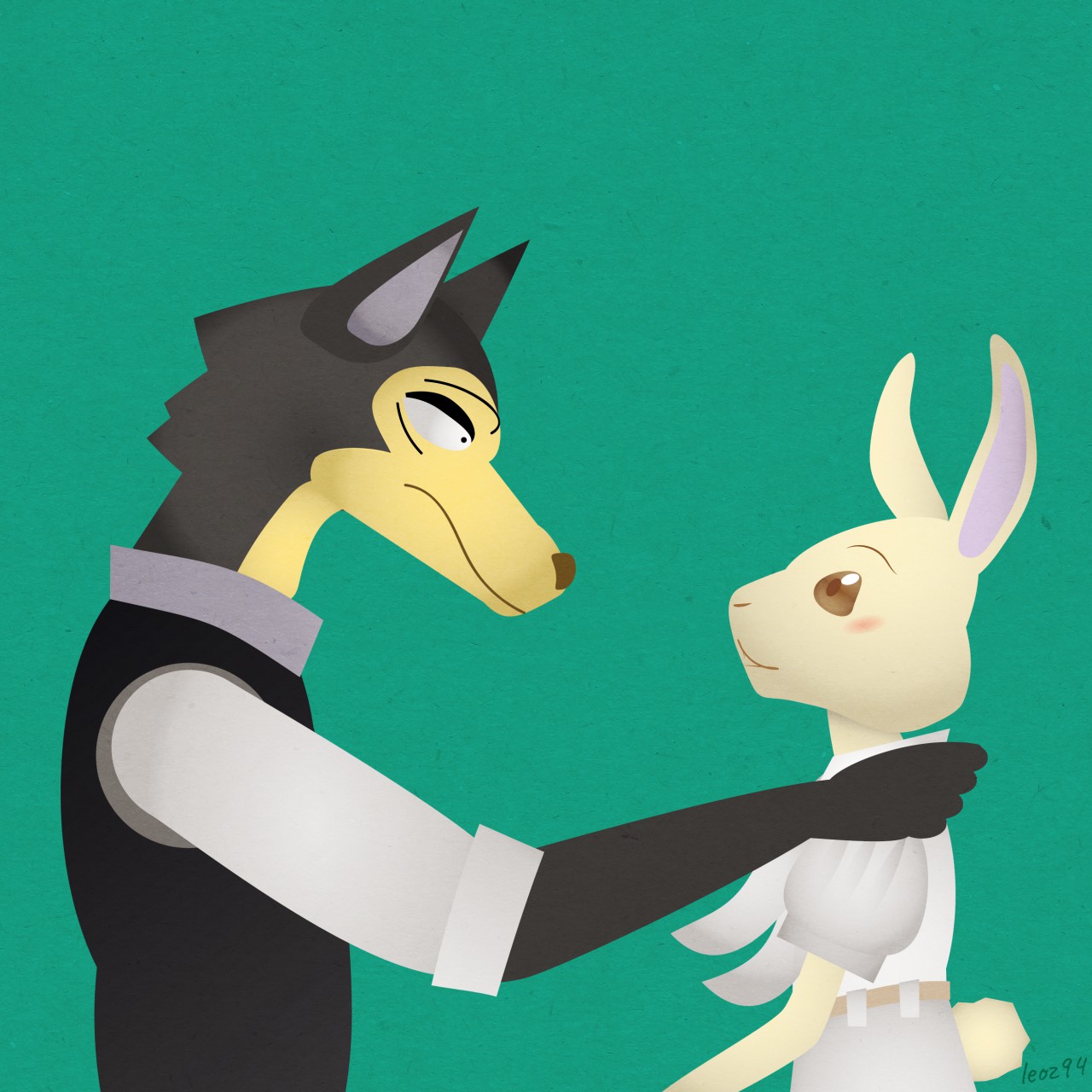 Beastars Fan Art: Haru and Legosi by leoz94 -- Fur Affinity [dot] net