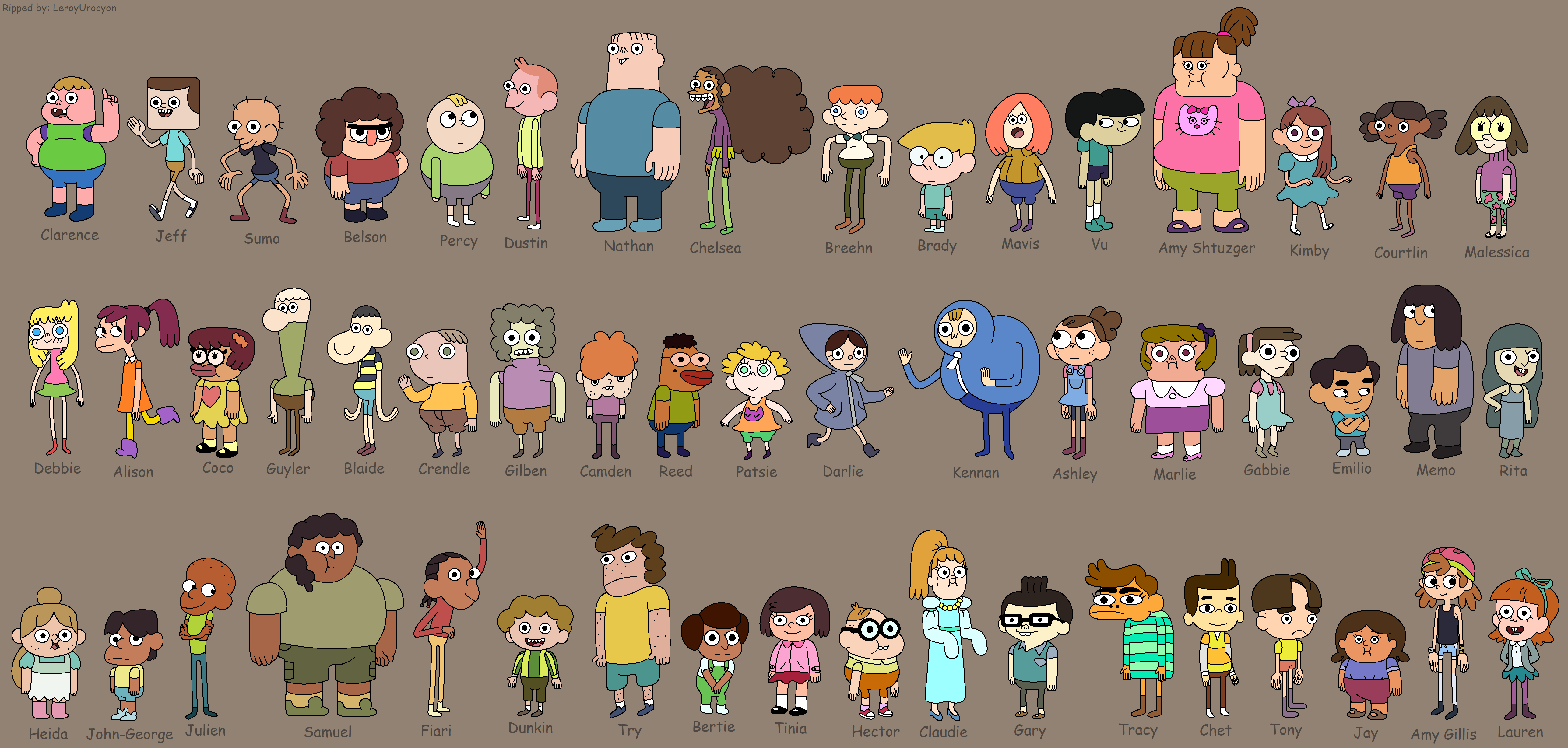 Clarence student characters sheet V1 by LeroyUrocyon713 -- Fur Affinity  [dot] net
