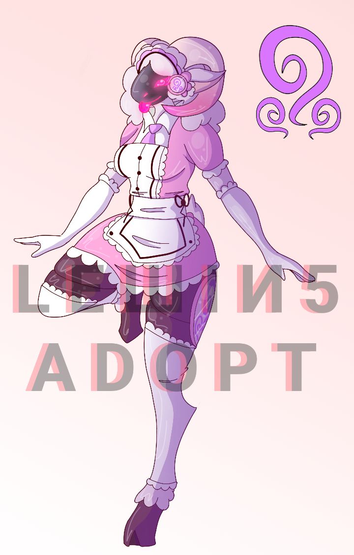 Cute maid pink Protogen! by Lewins -- Fur Affinity [dot] net