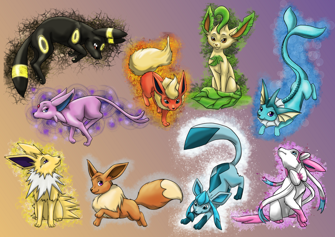 Tapis de souris Pokemon Evolie portrait evolution