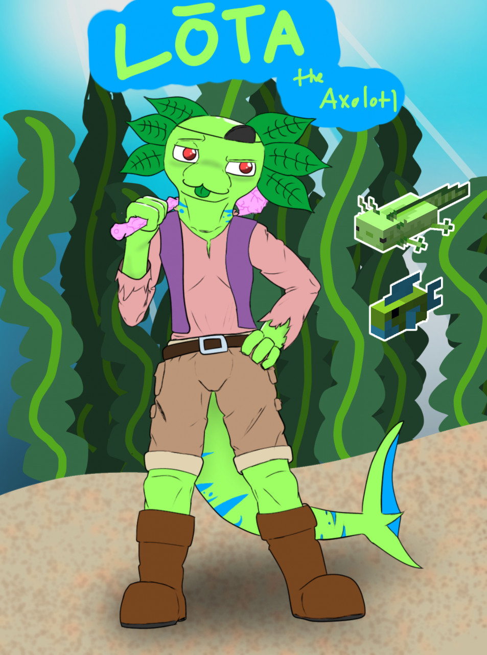 Tiny) Axolotl Avatar - Green