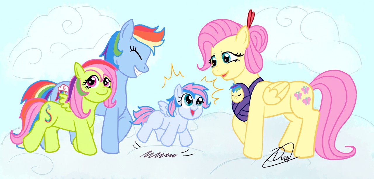 fluttershy and rainbow dash as a filly