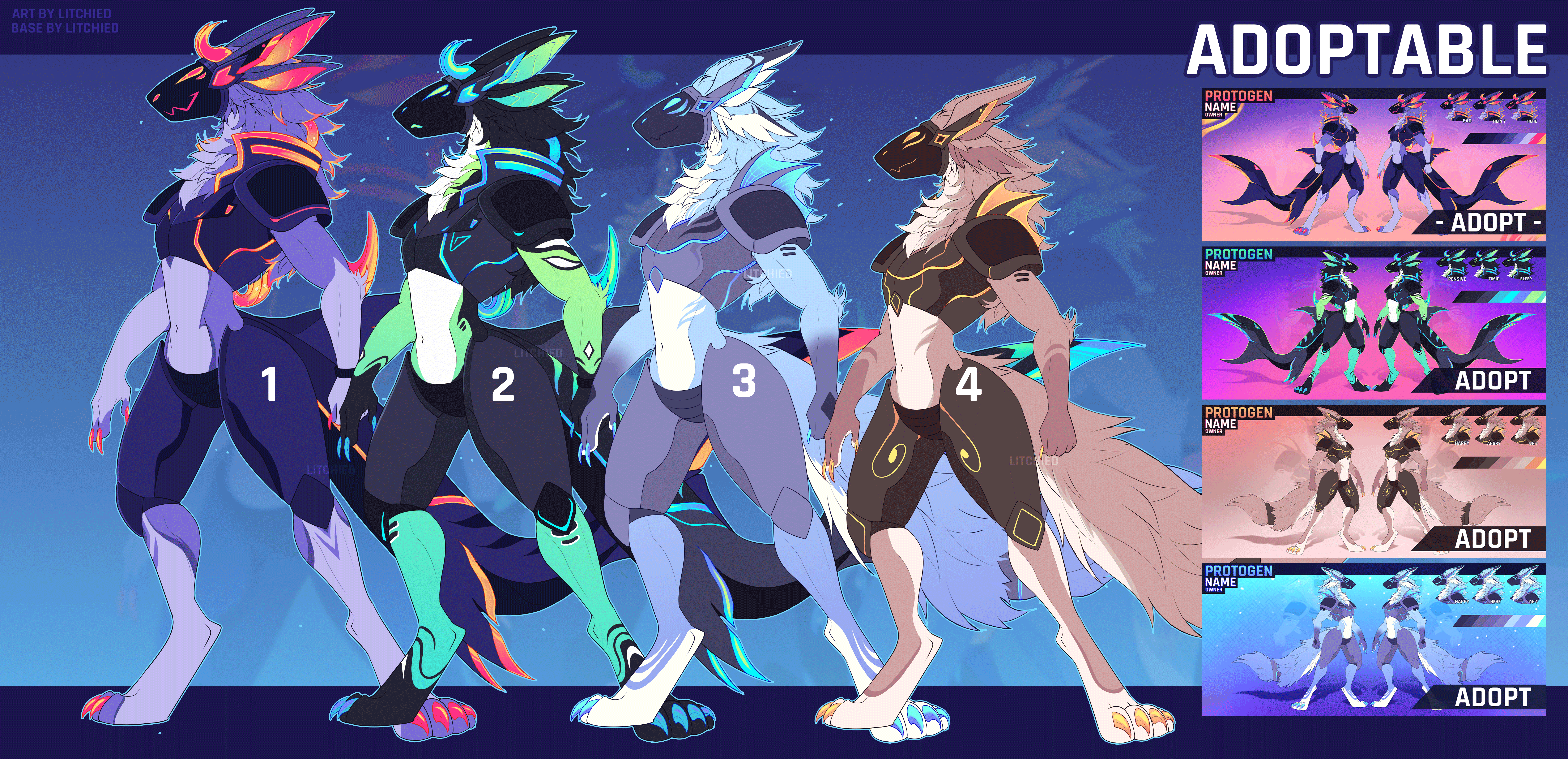 experimenting with protogens more so heres designs up for adoption