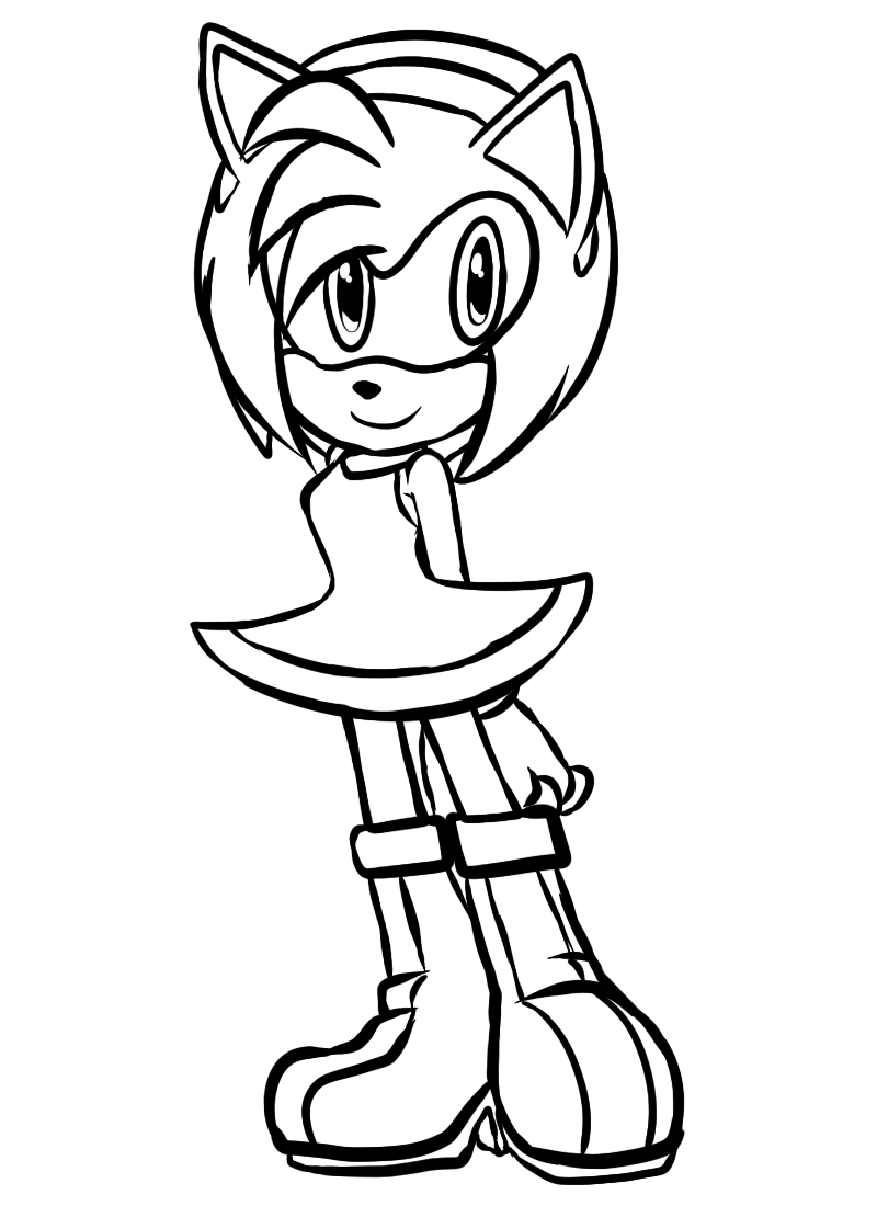 Amy Rose Sonic the Hedgehog Line art Shadow the Hedgehog Coloring book,  sonic the hedgehog, angle, white, mammal png