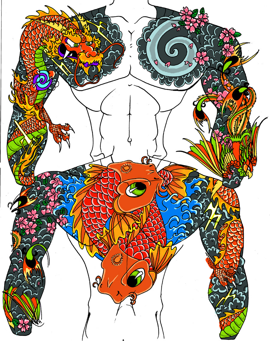 Yakuza Tattoo Design by lizardbeth -- Fur Affinity [dot] net