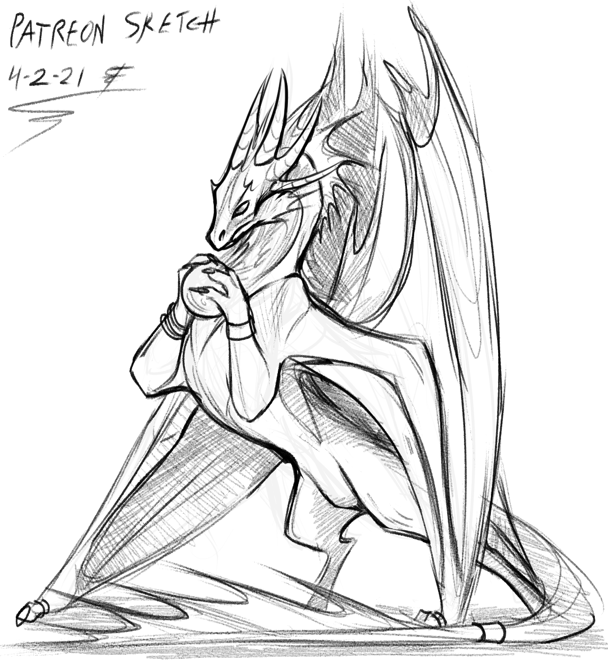 A dragon sketch for today  Scrolller