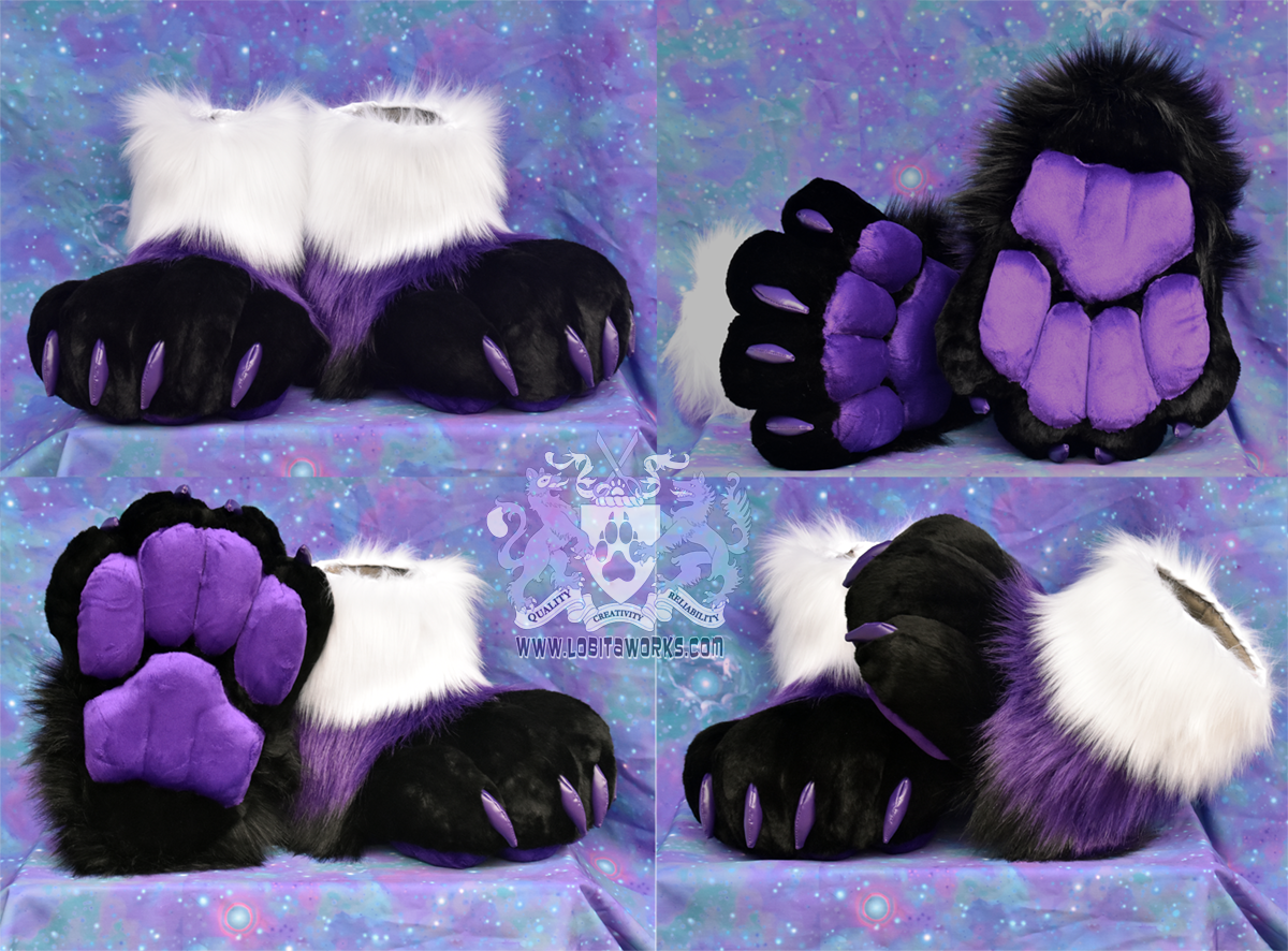 Black and Purple Foot Paws