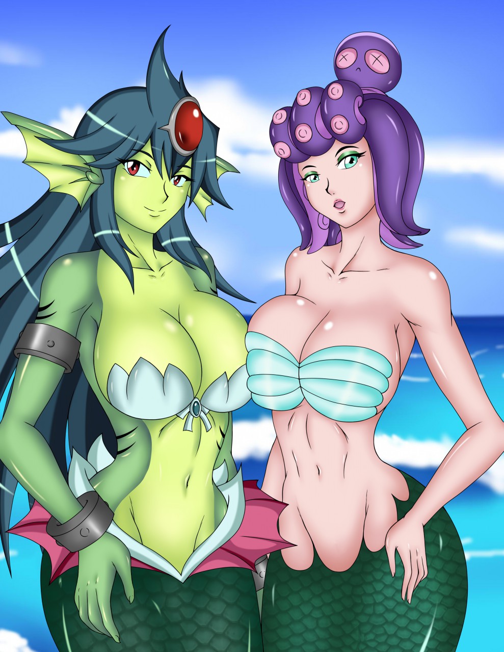 Giga Mermaid X Cala Maria (fanart) by LordKingu -- Fur Affinity [dot] net