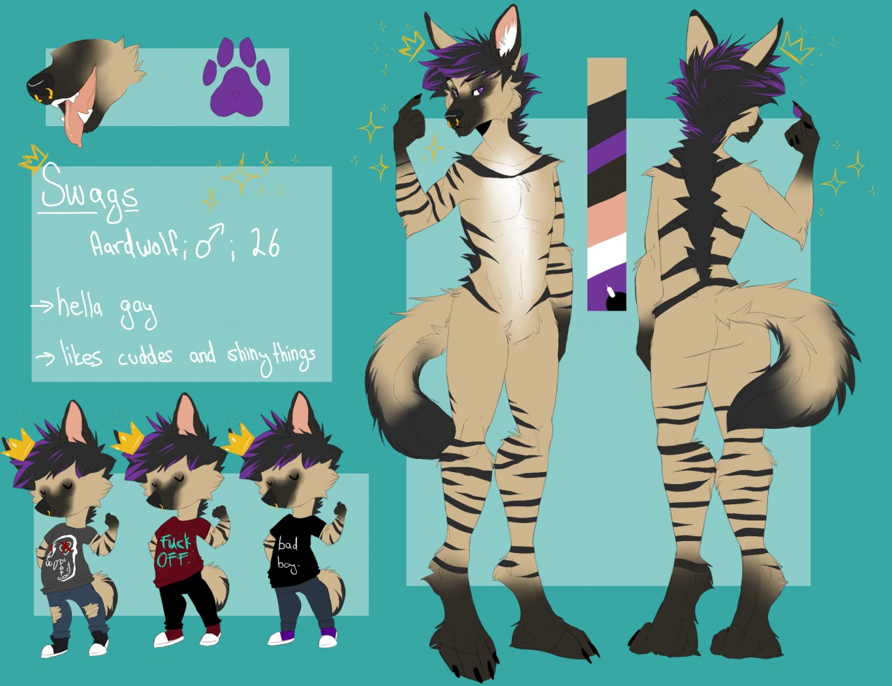 Swags the Aardwolf by Lordswaggltonthethird -- Fur Affinity [dot] net