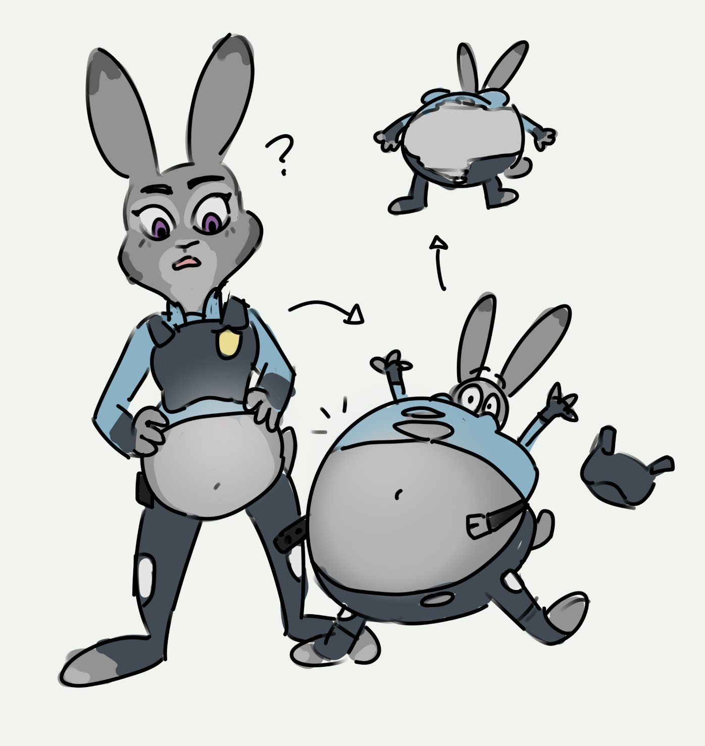 Judy Hopps inflation by losersdoodles -- Fur Affinity [dot] net