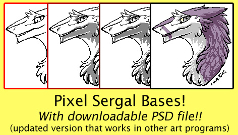 Free pixel sergal bust (Updated) by louizim -- Fur Affinity [dot] net