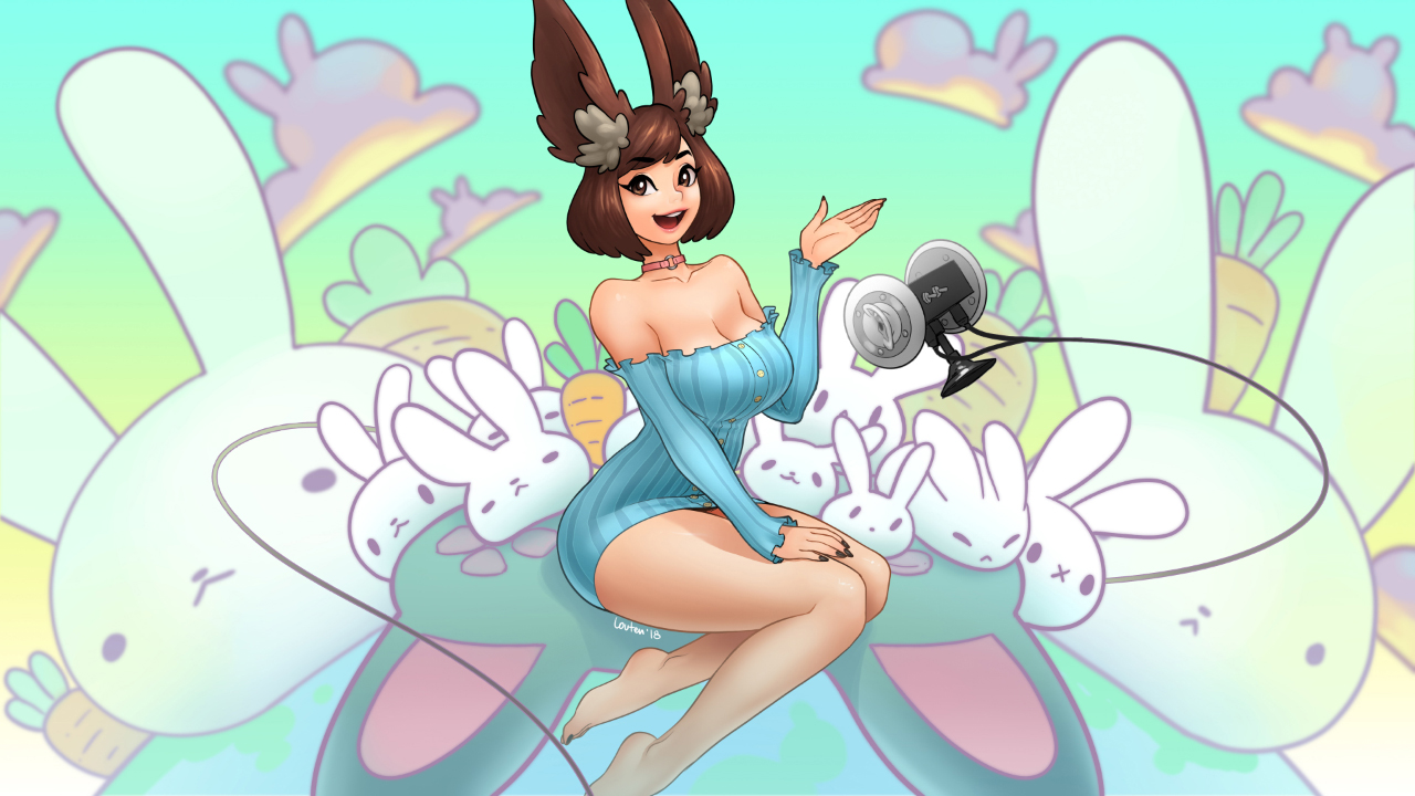 Bunny Ayumi Twitch banner by louten -- Fur Affinity [dot] net