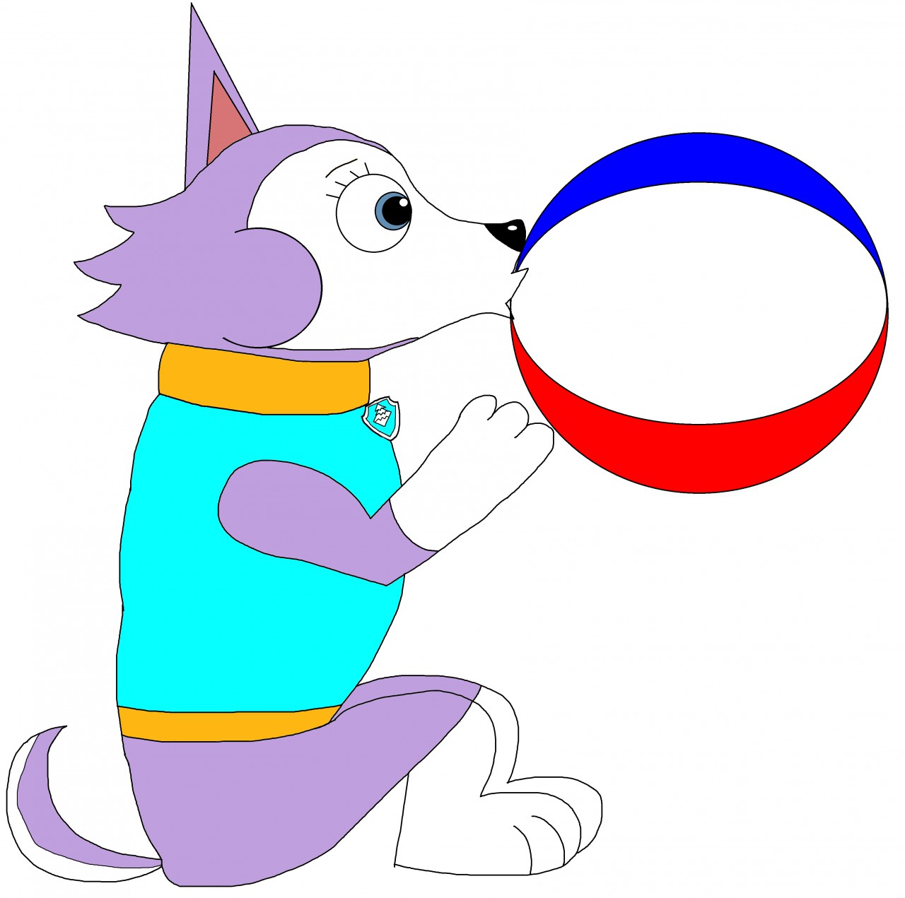 Tracker (Paw Patrol) Blowing Up A Gigantic Beachball by Lukelozano1 -- Fur  Affinity [dot] net