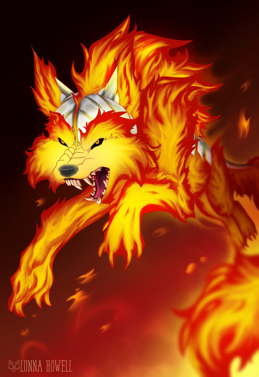 Fire wolf by LunnaHowell -- Fur Affinity [dot] net