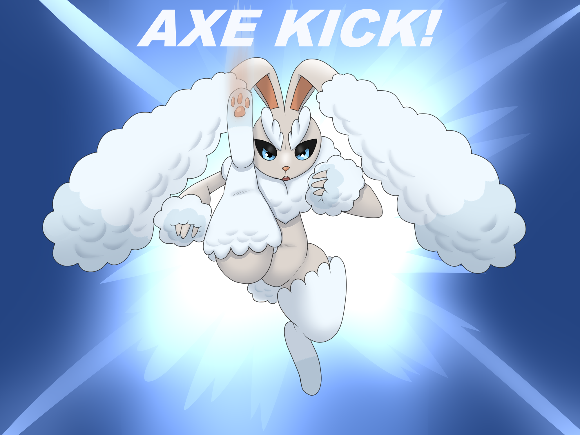 Fakemon Lopunny Axe Kick by Lurking_Tyger -- Fur Affinity [dot] net