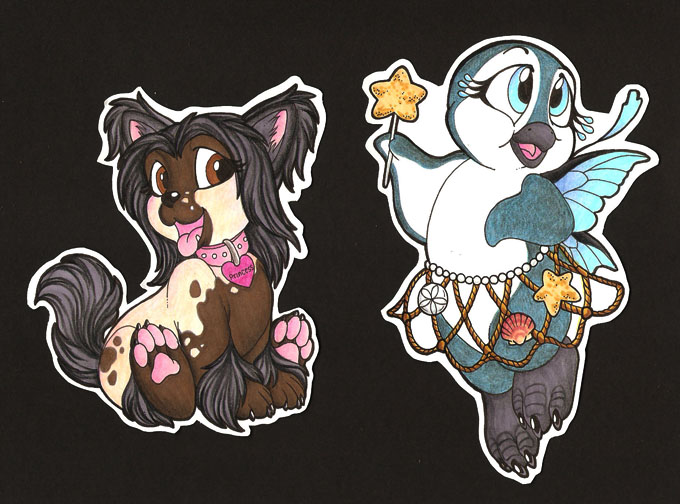 Feline and Canine Stickers by Fursona Pins