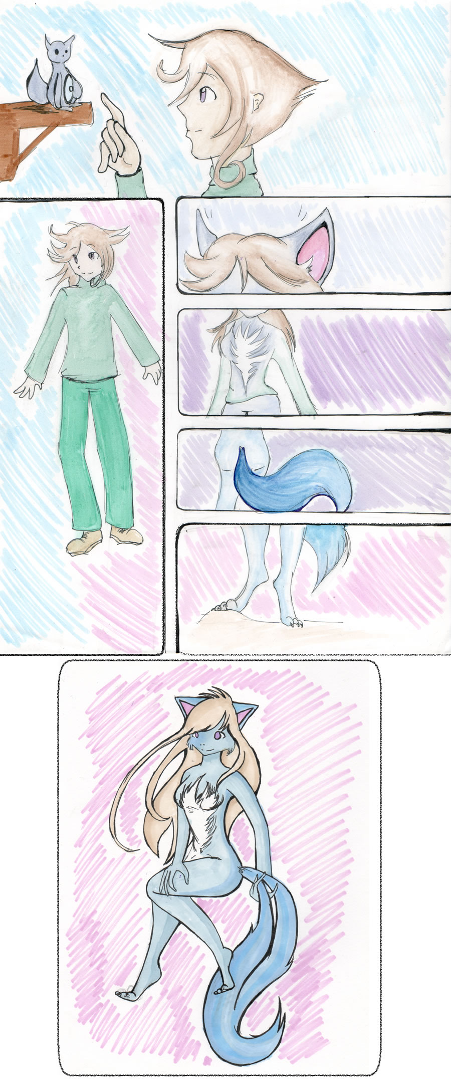 There's a little (blue) kitty cat - TF+TG by Luxianne -- Fur