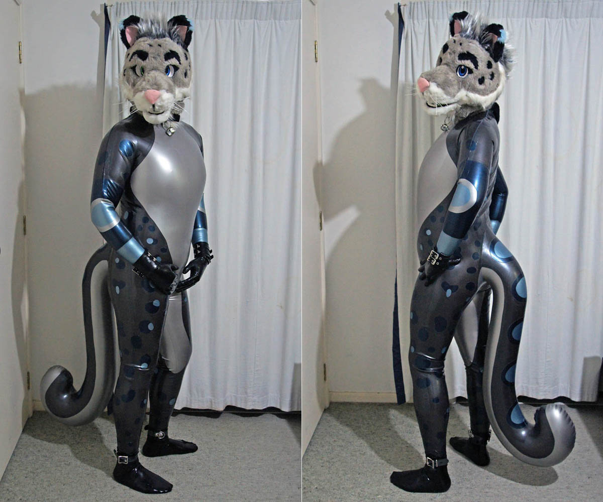 Snow leopard made out of latex