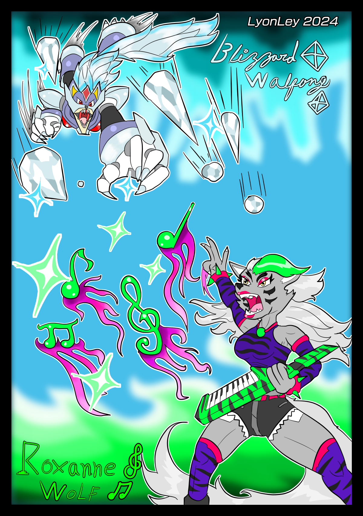 Roxxane Vs Blizzard Wolfang by LyonLey -- Fur Affinity [dot] net