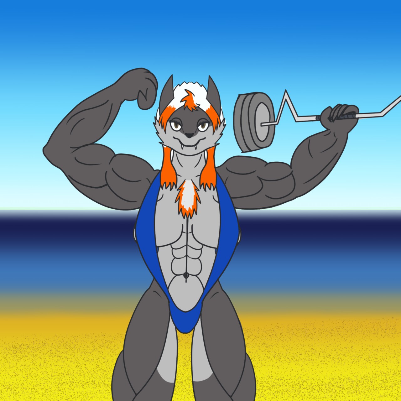 Naydelin sexy wolf at the beach by M-man-werewolf -- Fur Affinity [dot] net