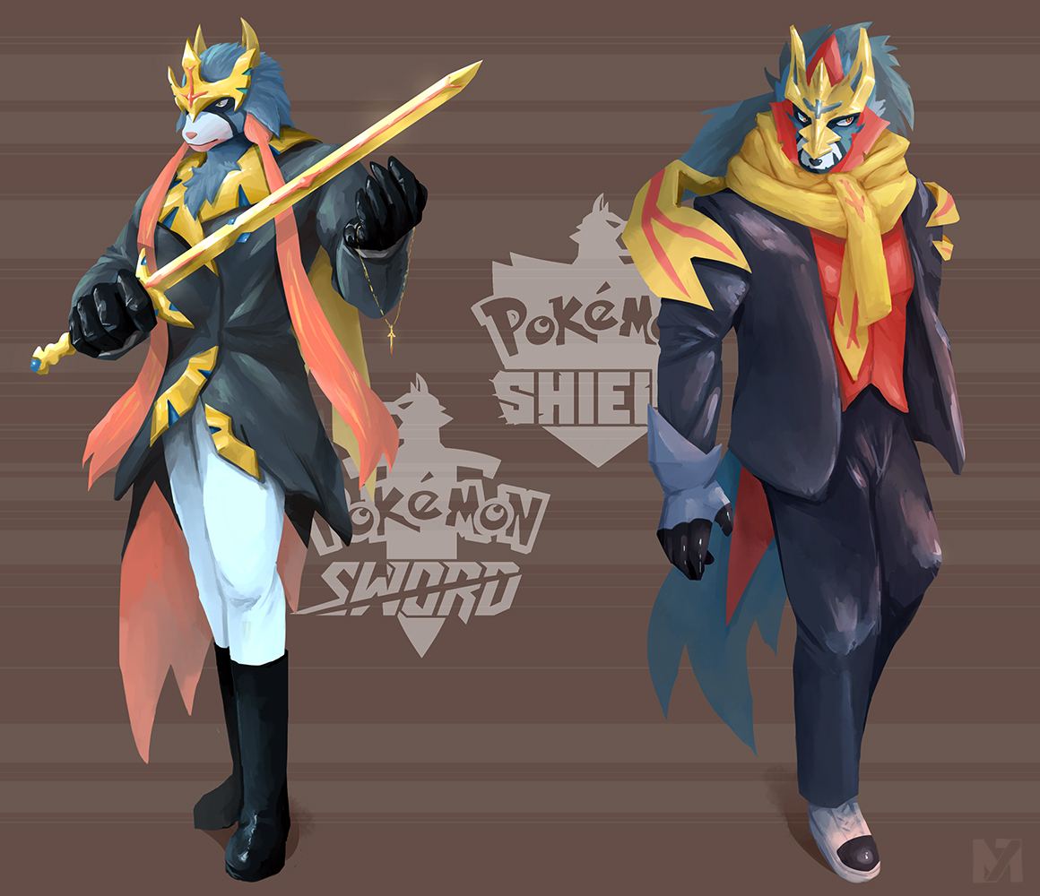 Zacian and Zamazenta by ClawKing -- Fur Affinity [dot] net