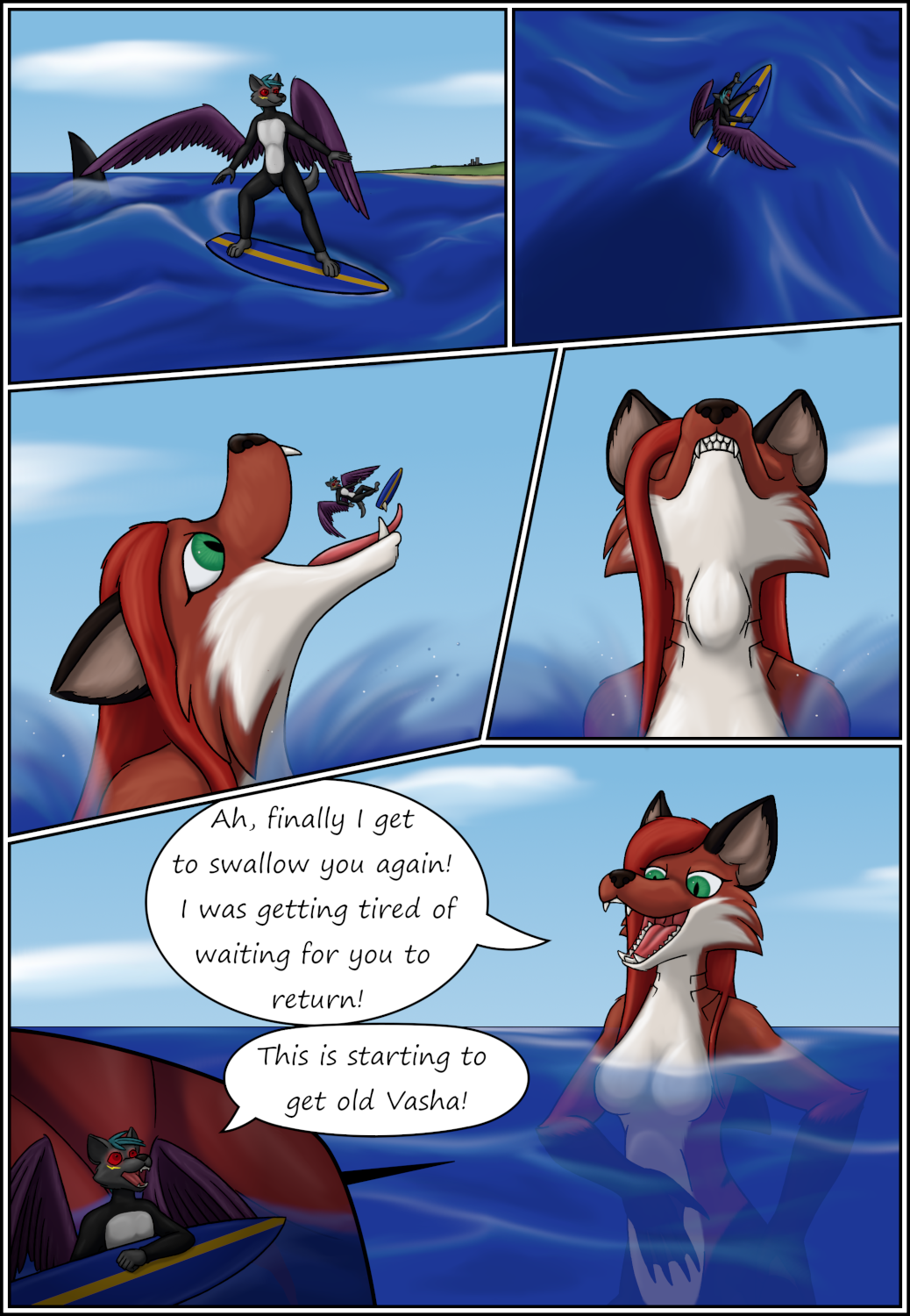 Whale of a Foxy Mermaid (Part 1) by madaraoluv2 -- Fur Affinity [dot] net