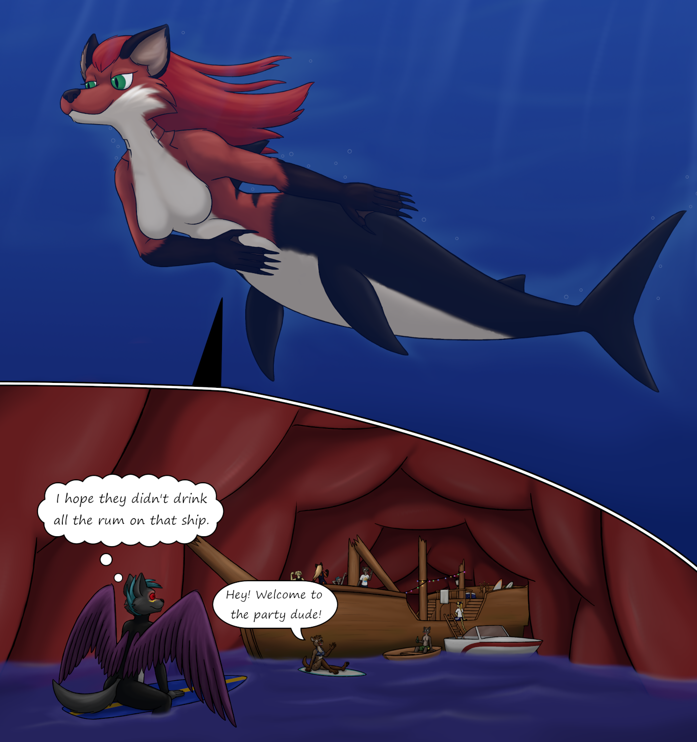 Whale of a Foxy Mermaid (Part 2) by madaraoluv2 -- Fur Affinity [dot] net