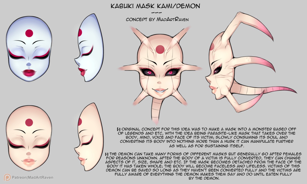 Kabuki Mask Demon - Concept Art by MadArtRaven -- Fur Affini