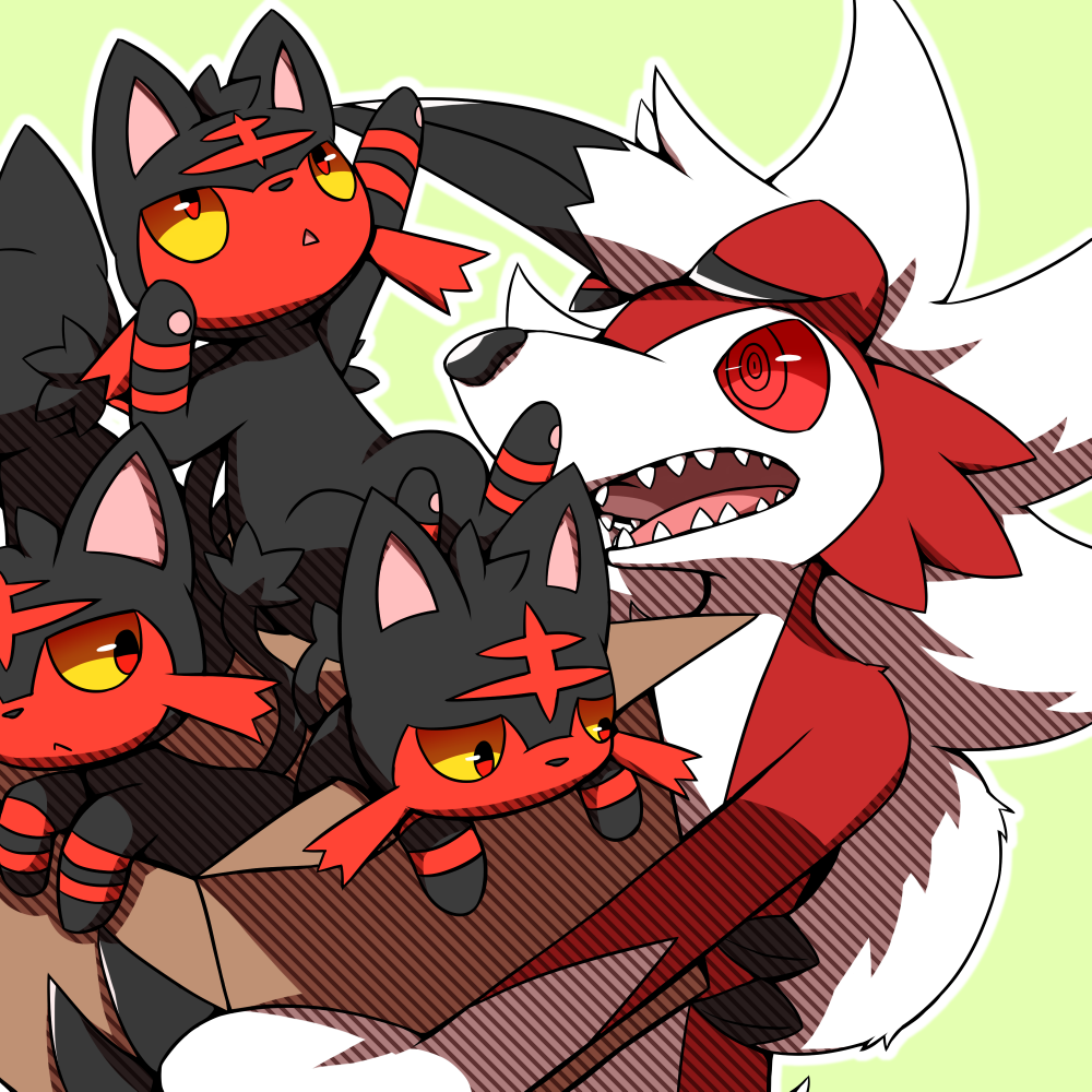 Litten And Lycanroc By Magic Box Fur Affinity Dot Net