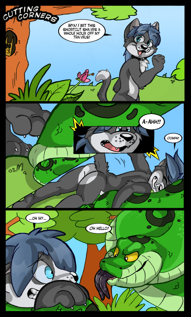 Cutting Corners - vore comic (page 1/3) color (re-uploaded) by maho-gato --  Fur Affinity [dot] net