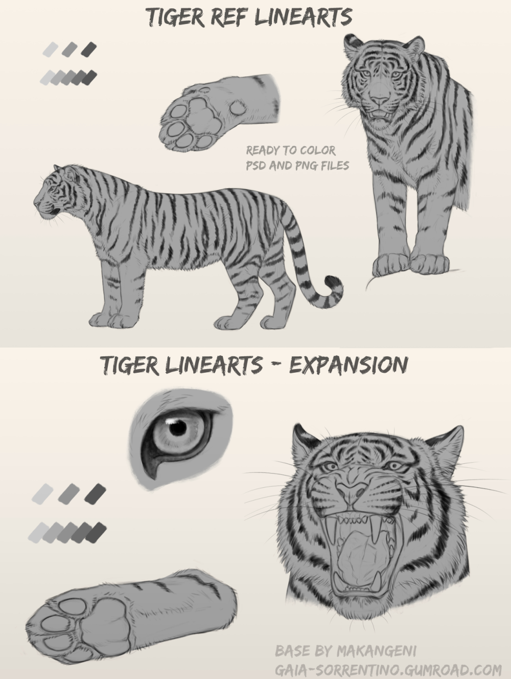 Tiger Ref - Lineart Sets for sale