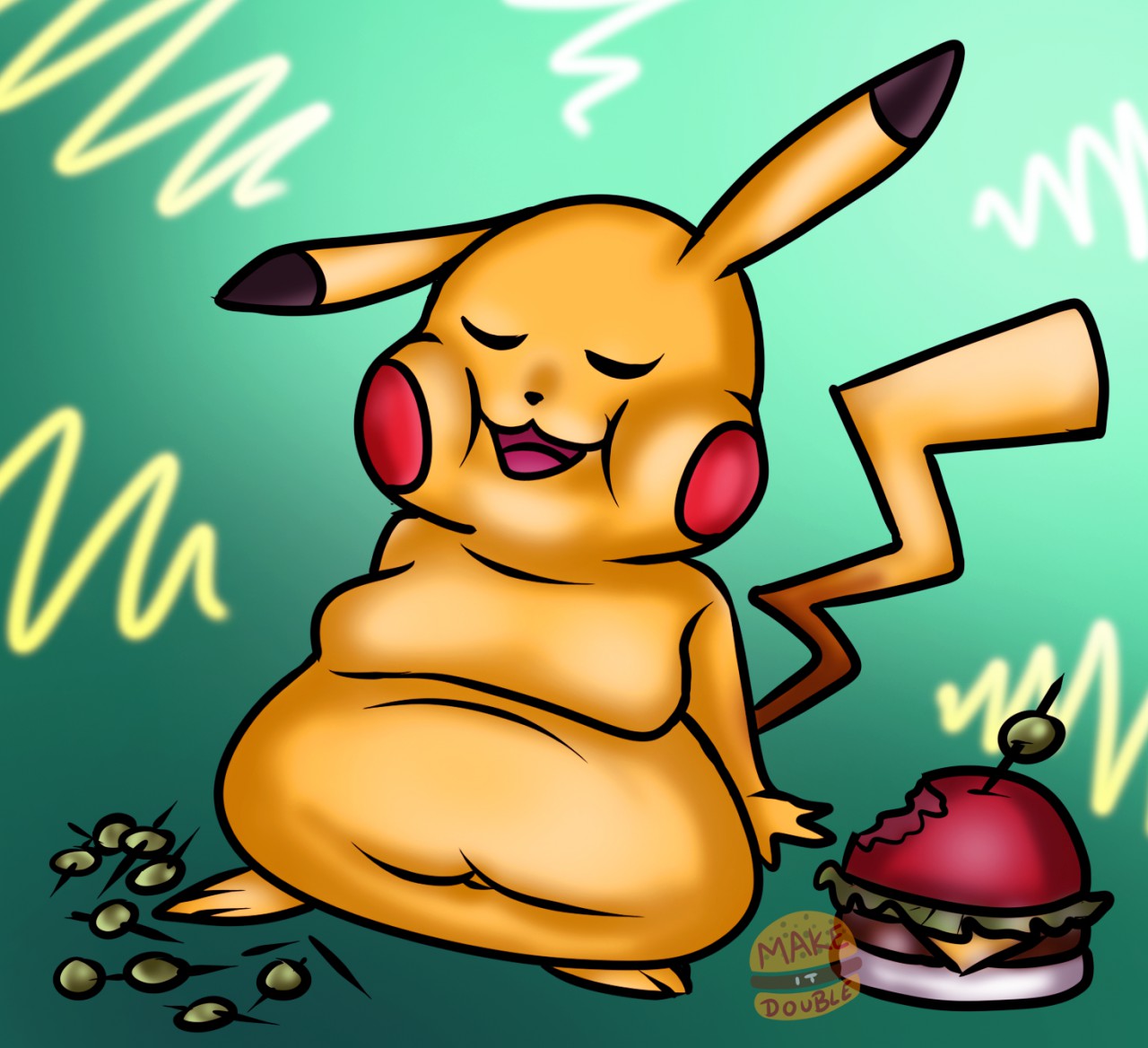 orders a cheeseburger make it double / funny pictures :: Pokemon