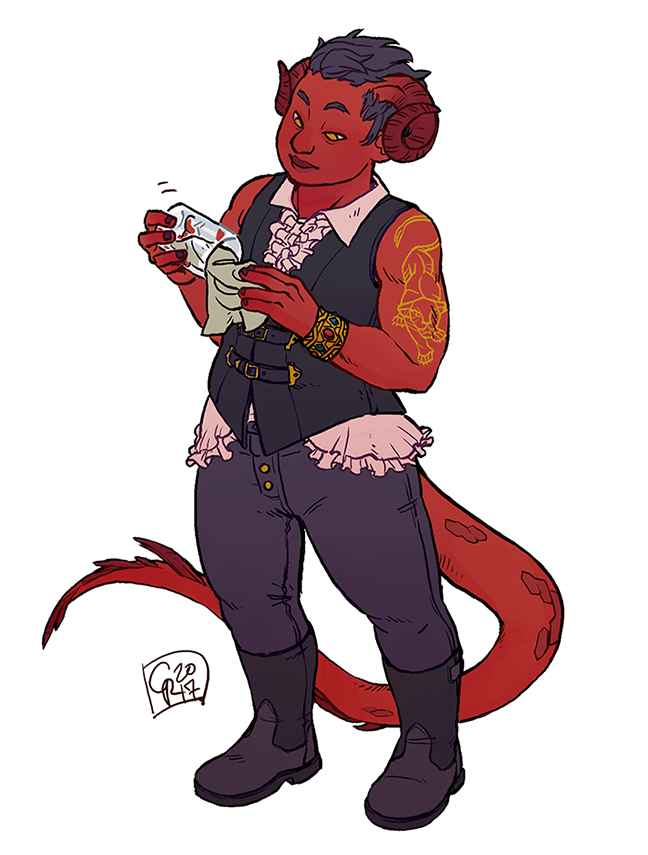 Vantas the Tiefling by Malawach -- Fur Affinity [dot] net