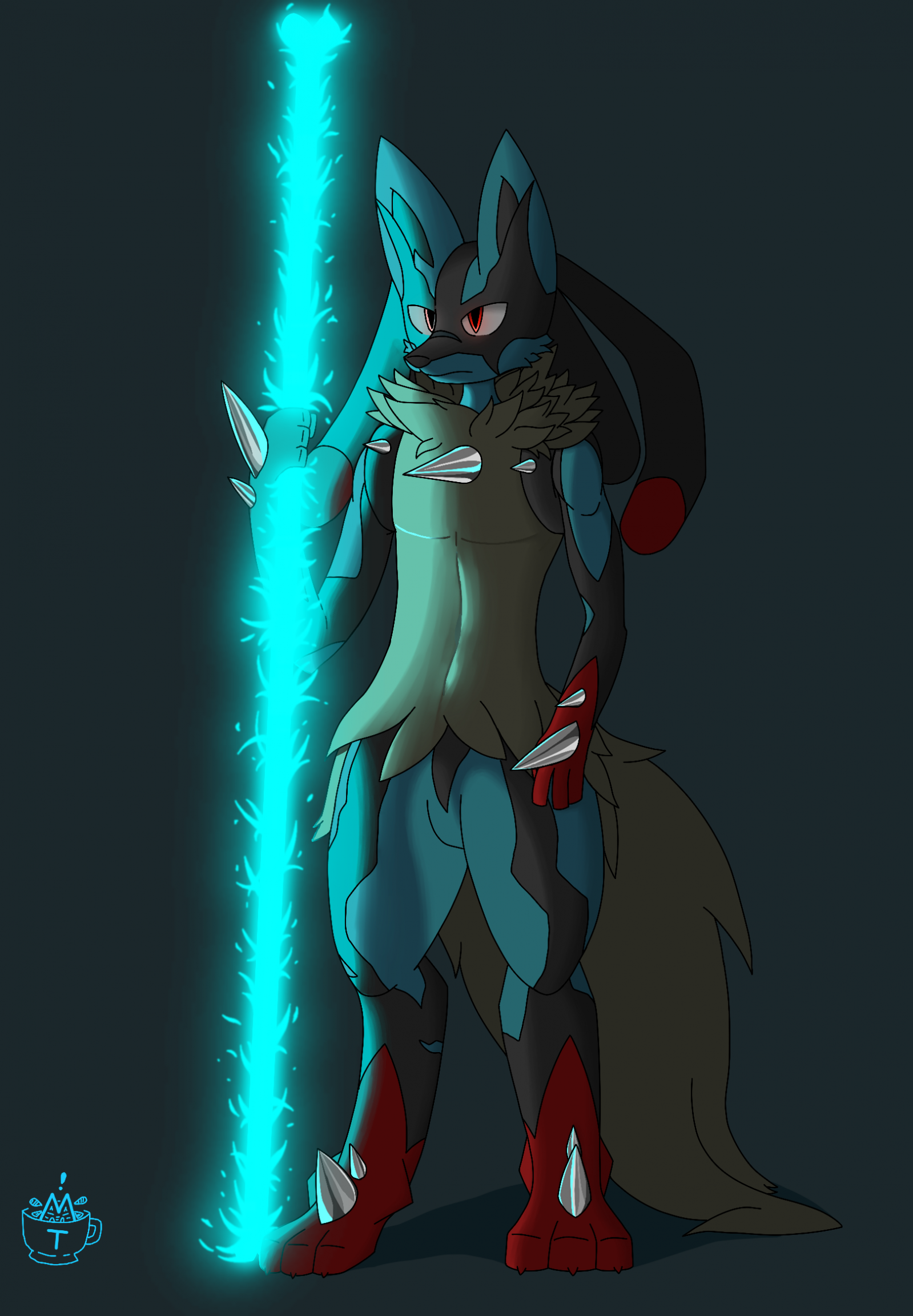 MANA- _-TEA on X: Been a bit busy recently but finished this Mega Lucario  and shiny alt :P #Lucario #Pokemon #megalucario #furry #furryart   / X