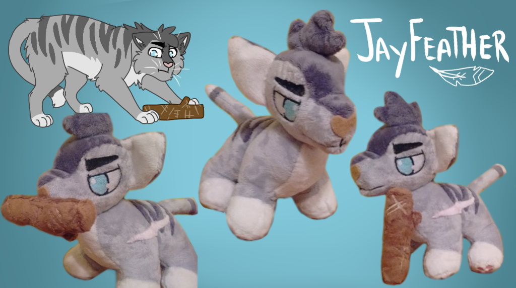 Jayfeather Warrior Cats Plush NEW WITH TAGS