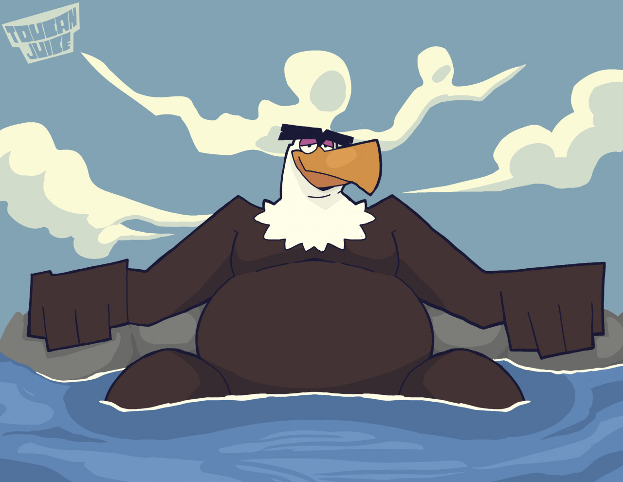 Eagle on the water by mangawoof -- Fur Affinity [dot] net