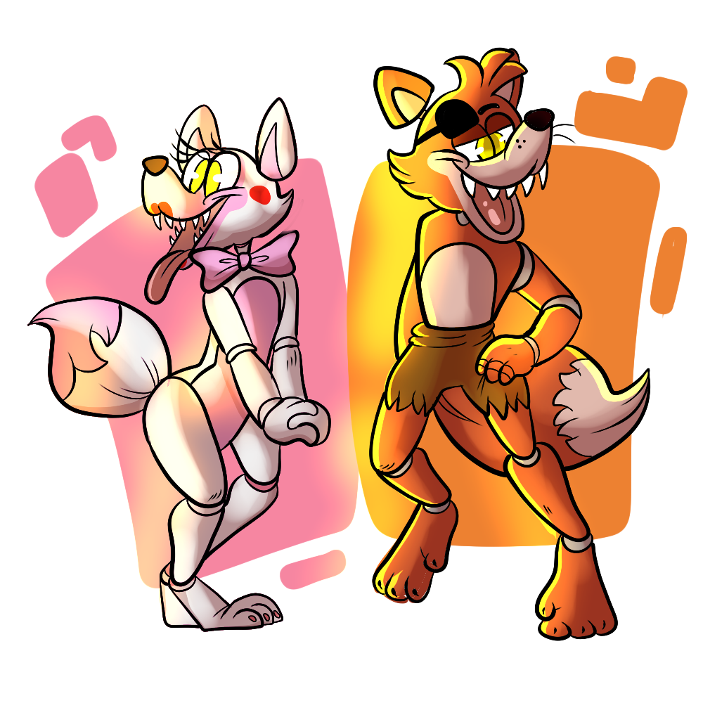 Foxy and Mangle[art by topicalcoconut] by Mangler -- Fur Affinity [dot] net