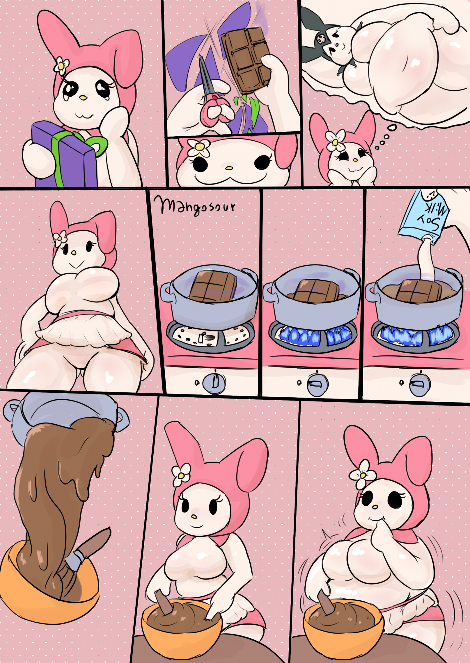 My Melody and Kuromi weight gain sequence part 5 by mangosour -- Fur  Affinity [dot] net