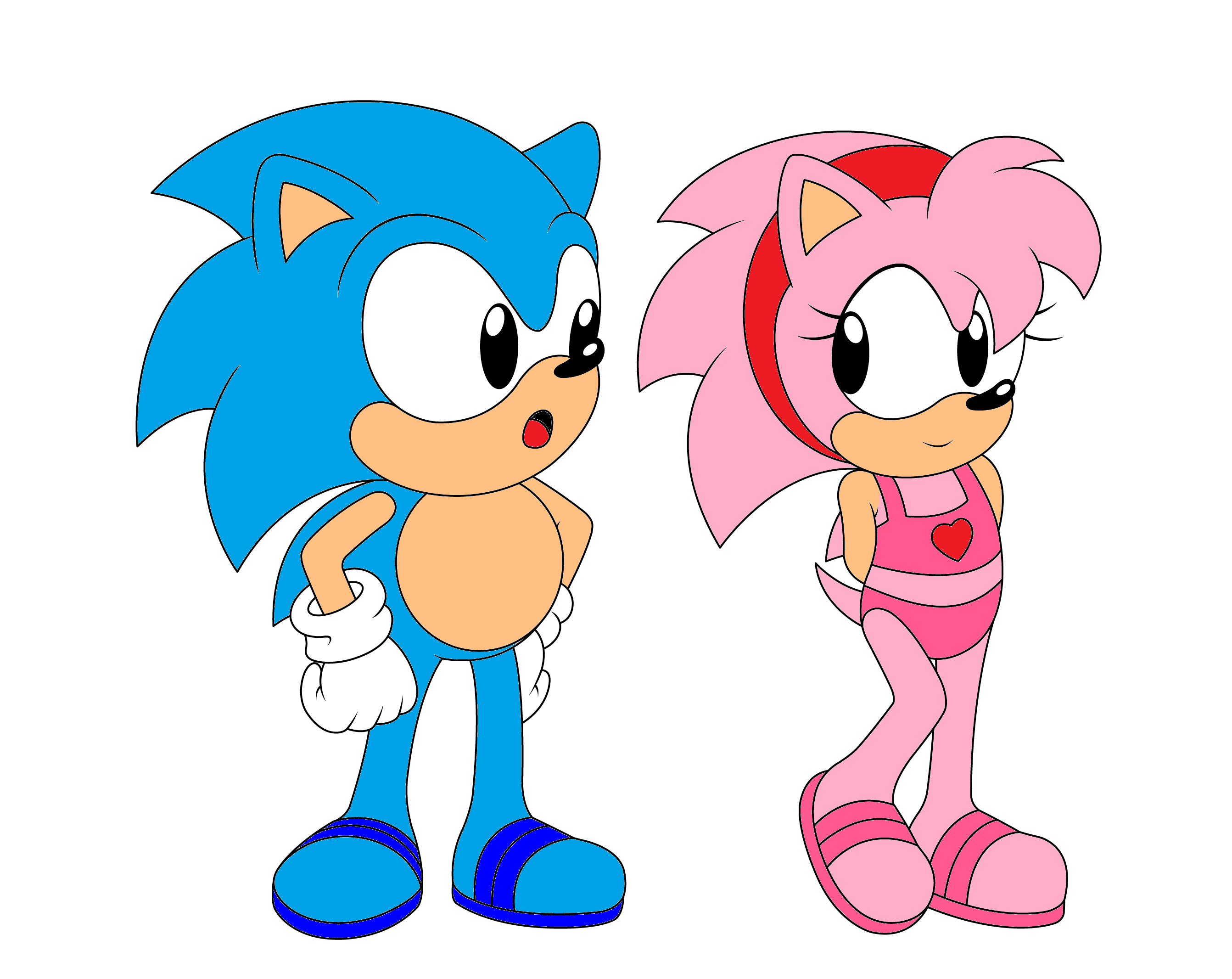 Classic Sonic & Amy Colored Version. 